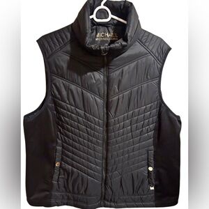Michael Kors Womens 2X Black Down Nylon Vest, EUC